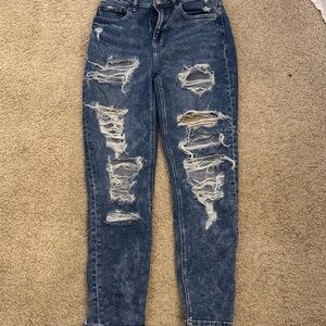 American Eagle Outfitters Ripped Blue Boyfriend Jeans